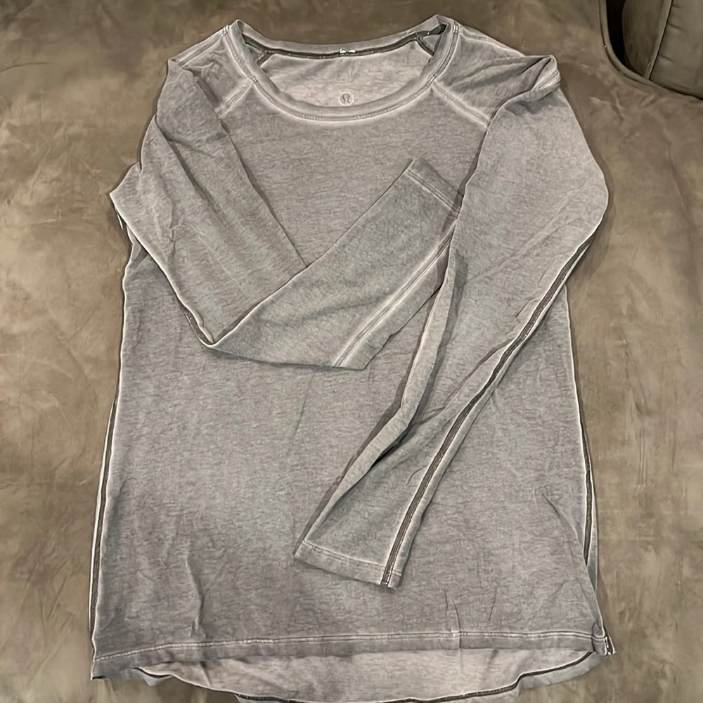 lululemon, small (fits closer to a medium), gray long sleeve shirt